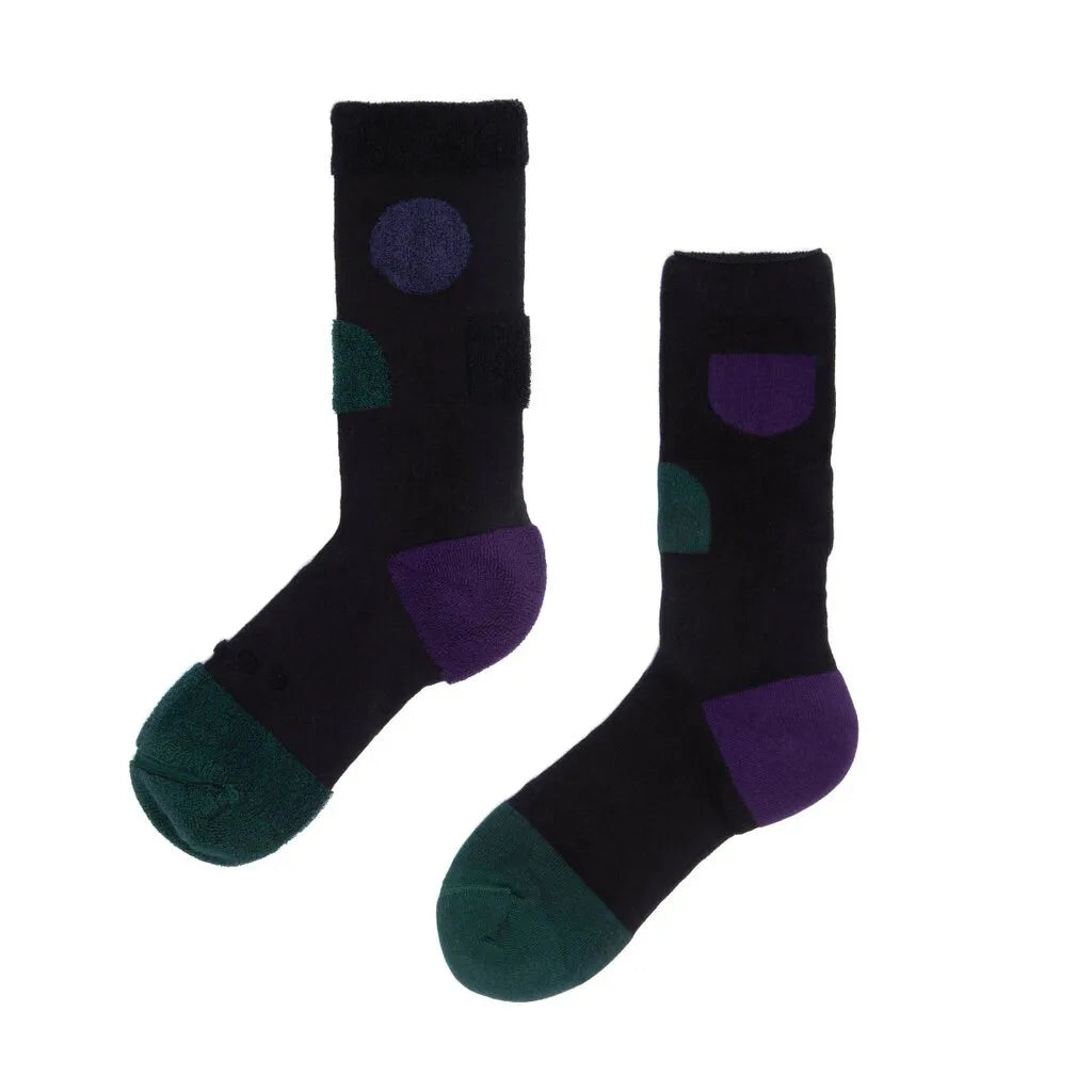 My Inner Beauty - Jiwa Black/ Bistro Green Socks | Reversible Patterned Socks