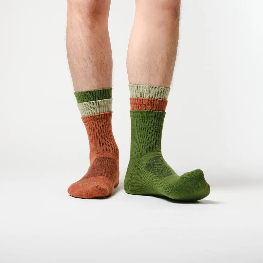 WeirdToo | Olives | Odd Colour Triple Layer Crew Socks
