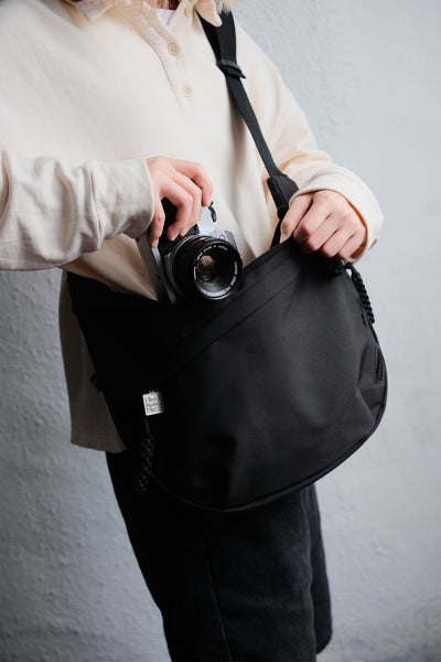 FilmNeverDie Nylon Black Sling Bag - Ready Stock